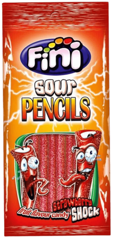 Fini Sour Strawberry Pencils Halal 75 gr.