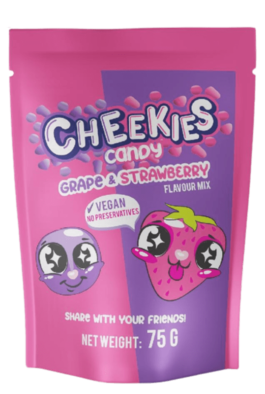 Cheekies Candy, Grape & Strawberry 75g