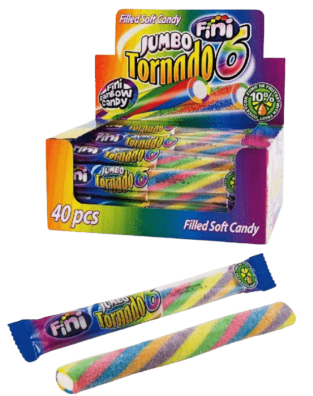 Fini Jumbo Tornado 6 Rainbow Candy 50g
