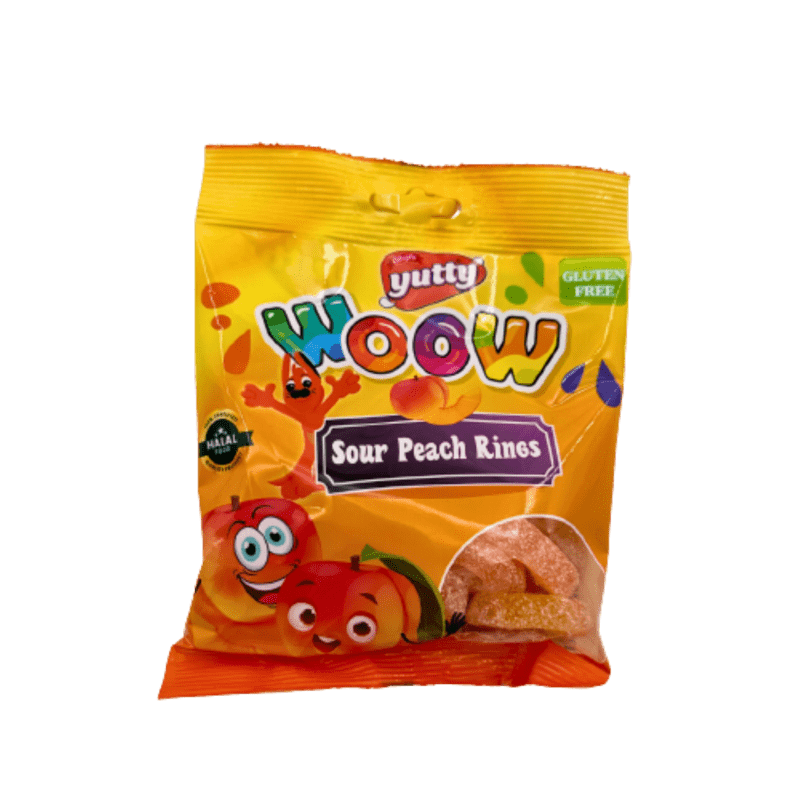 Yutty Woow Sour Peach Rings, 150g