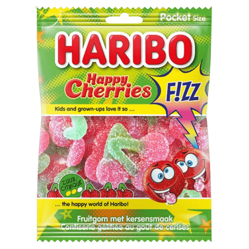 Haribo Happy Cherries Fizz, 70gr, Pocket Size
