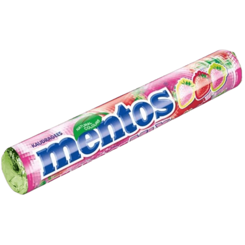 Mentos Dragees Erdbeer Mix 38g