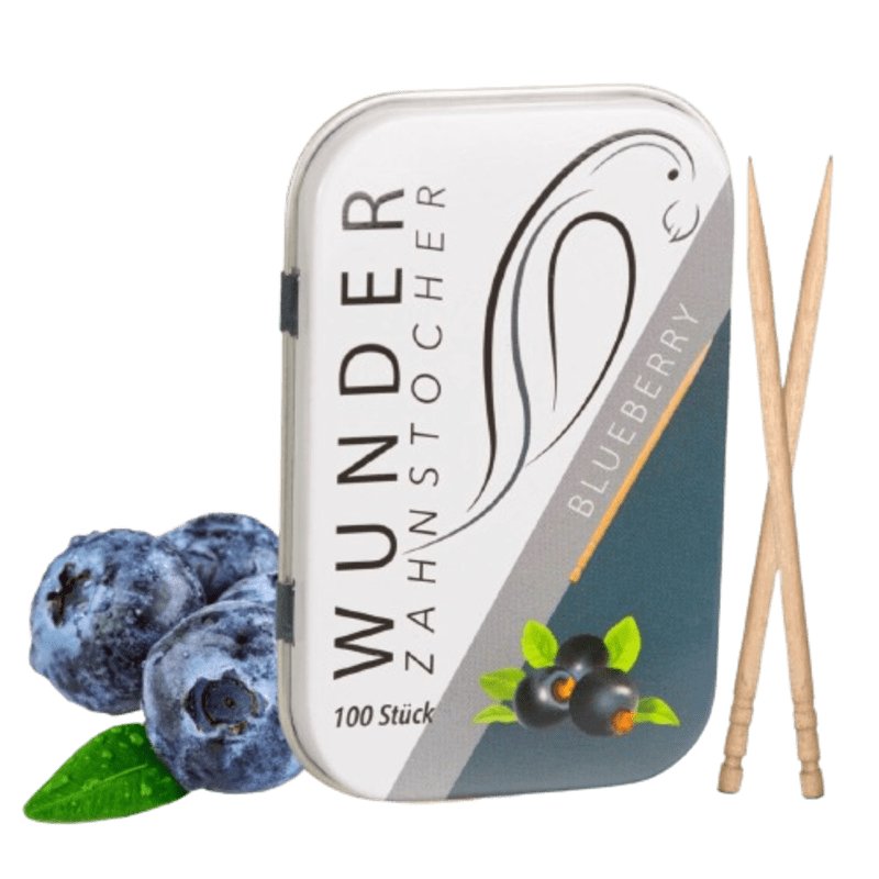 Wunder Zahnstocher mit Geschmack - Metalldose - Blueberry