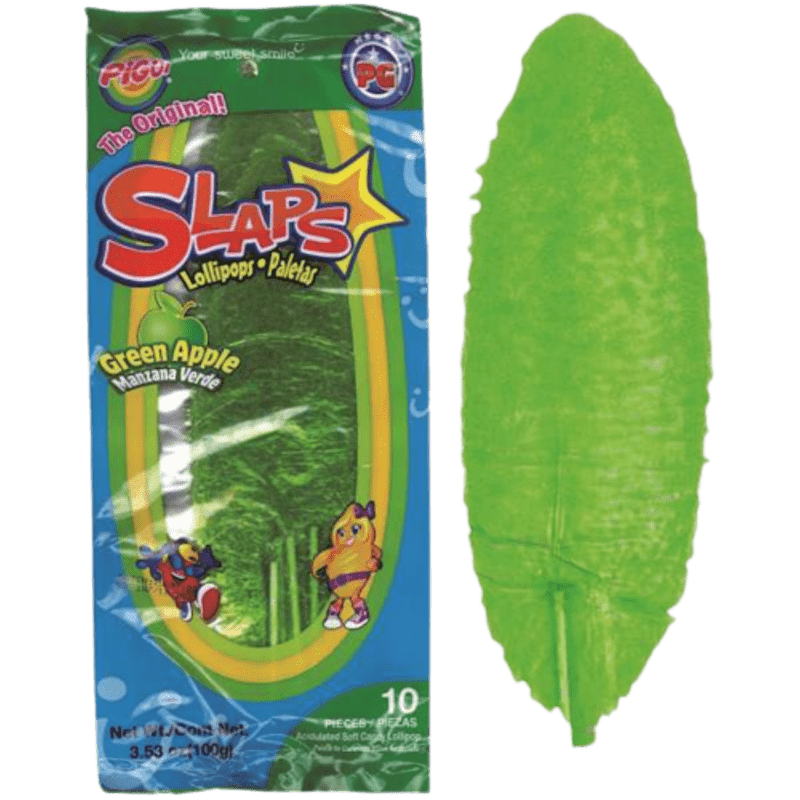 Pigüi Mexican Slaps Lollipops Green Apple 10 Slaps im Beutel